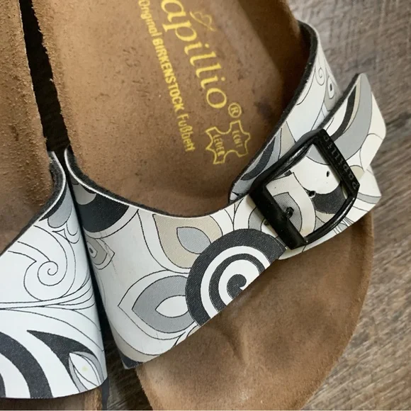 Original Birkenstock Papillio Birko-Floral gray white Size 37 and women’s 6 - Picture 4 of 6
